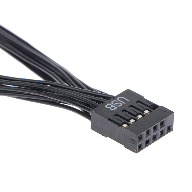 1Pc Computer Motherboard USB Extension Cable 9 Pin 1 Female To 2 Male Y Splitter Audio HD Extension Cable For PC DIY 12cm