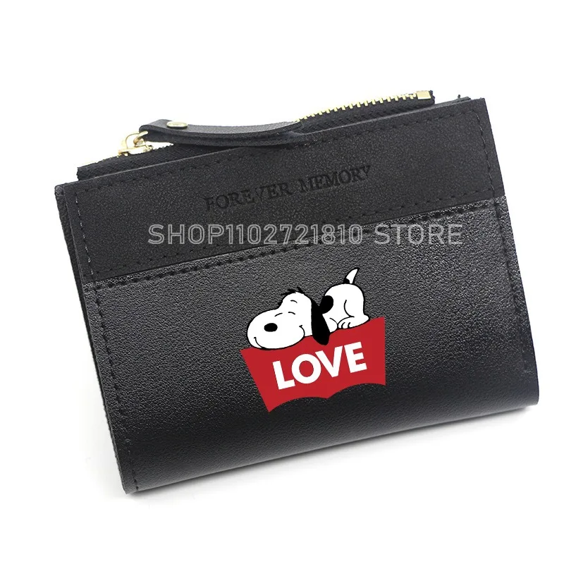 Snoopy kurze Brieftasche Mode neue Damen Kontrast kurze Geldbörse Cartoon Quaste Reiß verschluss Multi Card Slot Geld Pack kleine Brieftaschen Frauen