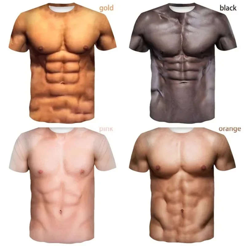 

Newest Muscular Man 3D Printed T Shirts Fashion Funny Short-Sleeved Tops Pullover Mens Personality Tee Shirt Streetwear T-shirt