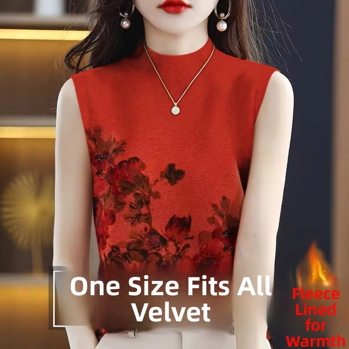 Chaleco térmico para mujer 2023 Otoño Invierno nuevo Fce forrado f cuello alto ropa interior superior T irt capa Base desgastada irt