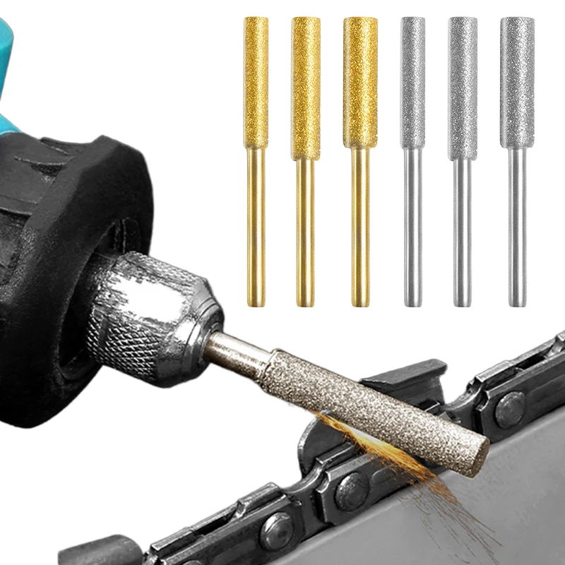 

Алмазный напильник для цепи бензопилы, шлифовальный камень высокой твердости, набор для заточки бензопилы, корундовая точилка с титановым покрытием