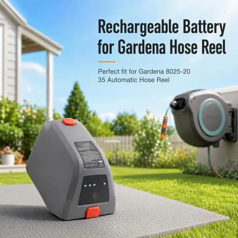 008A231 Rechargeable Lithium‑ion Battery Fit for Gardena 8025‑20 Comfort Wand‑Schlauchbox 35 Roll‑up Automatic Hose Reel
