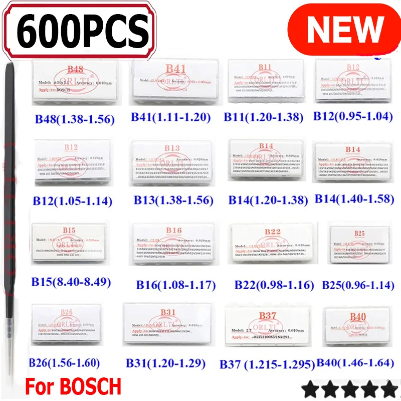 Injector Shims Gaskets B11 B12 B13 B14 B16 B21 B22 B23 B24 B25 B26 B31 B48 Nozzle Valve Adjust Washer Repair for Bosch 600pc/Box