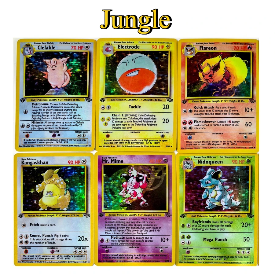 

64pcs/set Pokemon Jungle Toys Hobbies Hobby Collectibles Game Collection Anime Cards
