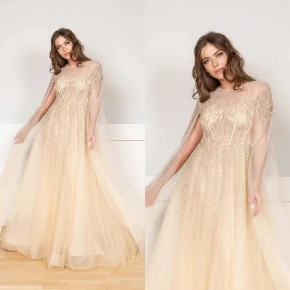 

Sparkle Poretrait Ball Gown Floor Length Sequin Net/Tulle Formal Occasion vestido de fiesta elegante para mujer 2023فستان