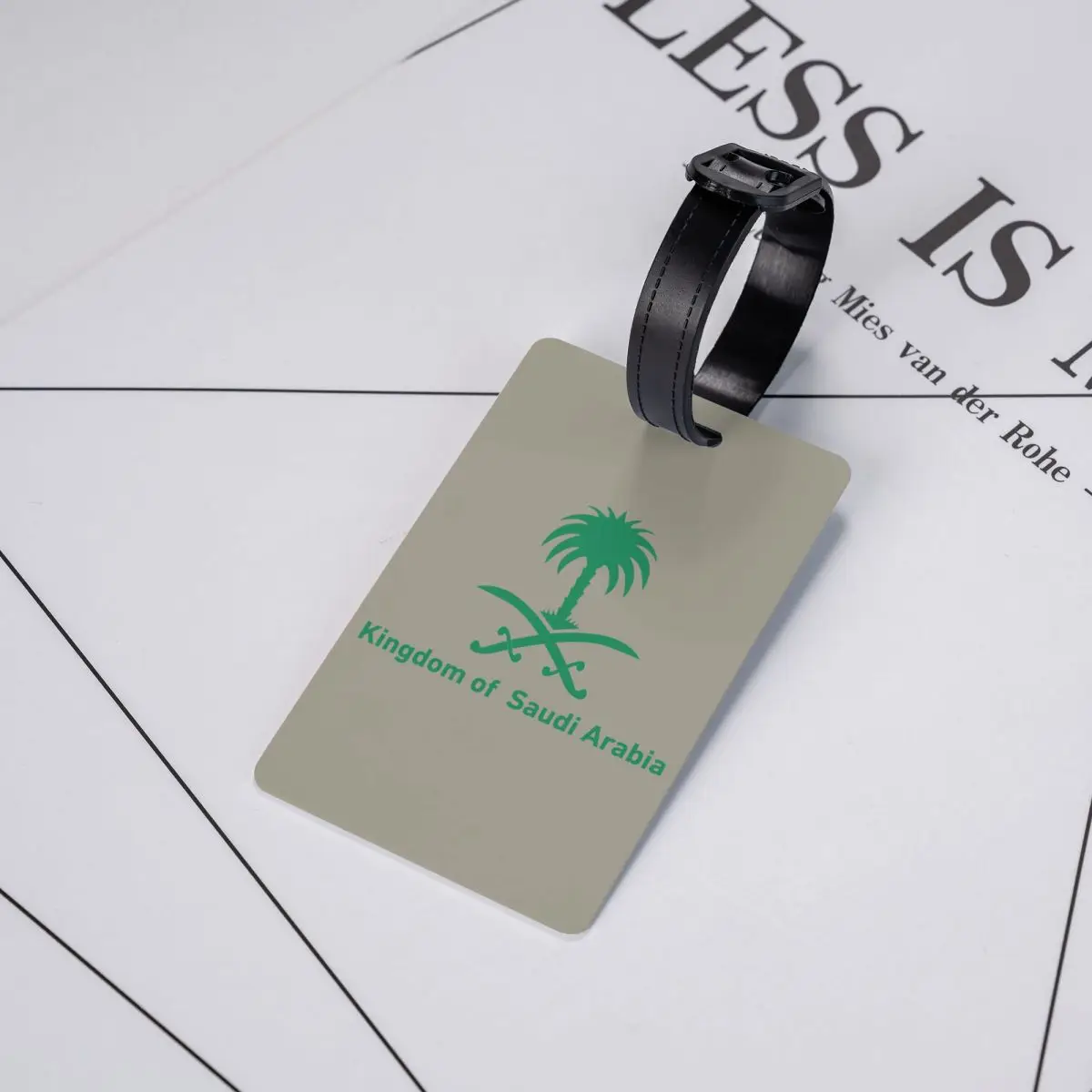 Custom Emblem Of Saudi Arabia 222 Luggage Tag With Name Card Privacy Cover ID Label for Travel Bag Suitcase