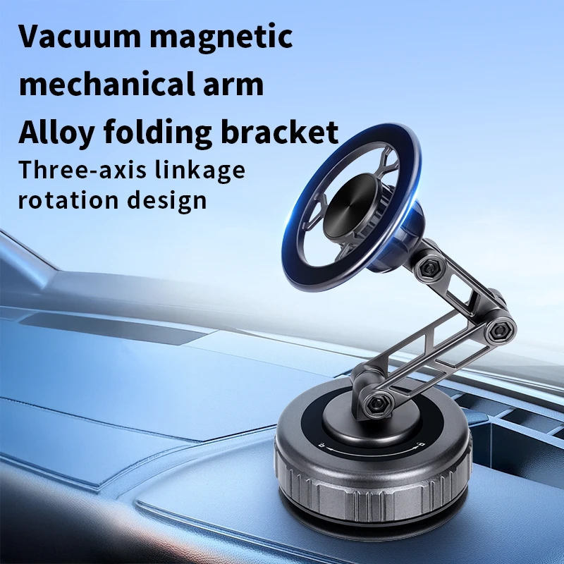 

Foldable Three-Axis Rotatable 360° Mechanical Arm Car Phone Holder Universal Stand for In-Dash Navigation Vacuum Magnetic