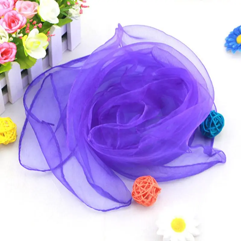 

12Pcs Women Girl Square Juggling Chiffon Dance Scarves Magic Tricks Performance Props Kindergarten Candy Color Movement Kerchief