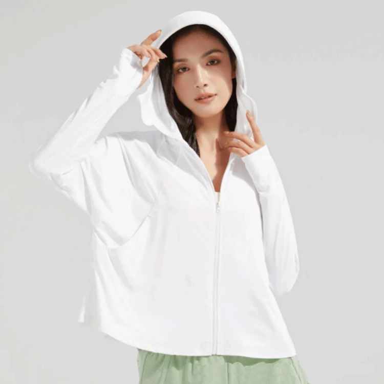 

Summer Women Fishing Tennis Shirt UV Proof Coat Quick Dry Thin Sunscreen UPF50+ Outwear Hooded Cycling Beach Clothes