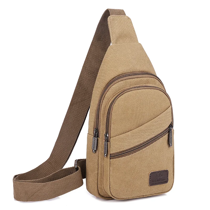 Men's Chest Bags Casual Canvas One Shoulder Crossbody Bags Trend Outdoor Chest Backpack For Men Sportsman Fashion Messenger Pack