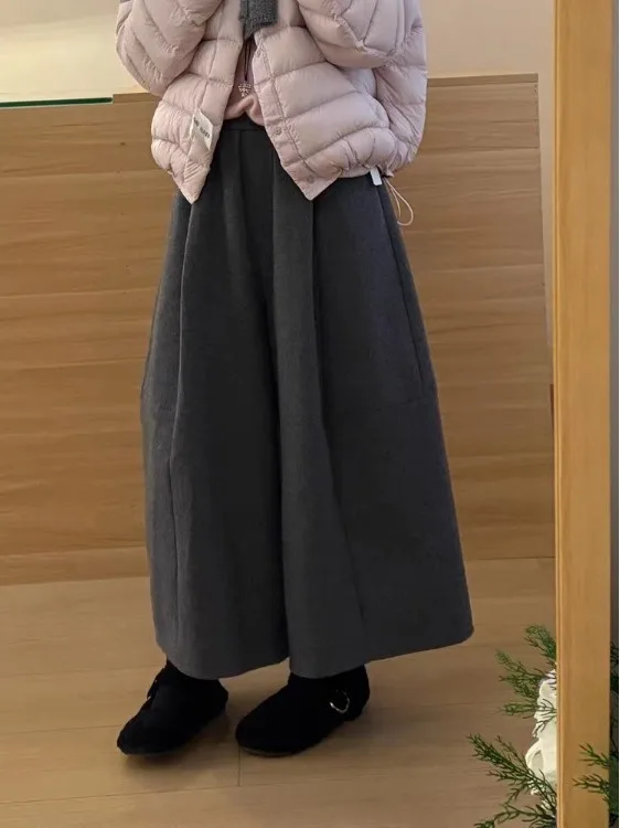 

Повседневные свободные брюки с широкими штанинами больших размеров, удобные, дышащие, универсальные, прямого кроя, Зима 2025, Новинка, Женская мода