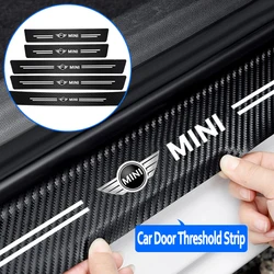 Car Carbon Fiber Door Sill Strip Anti-kick Sticker Anti-scratch Door Sill Strip For Mini Cooper JCW R55 R56 R50 R52 R53 F54 F55