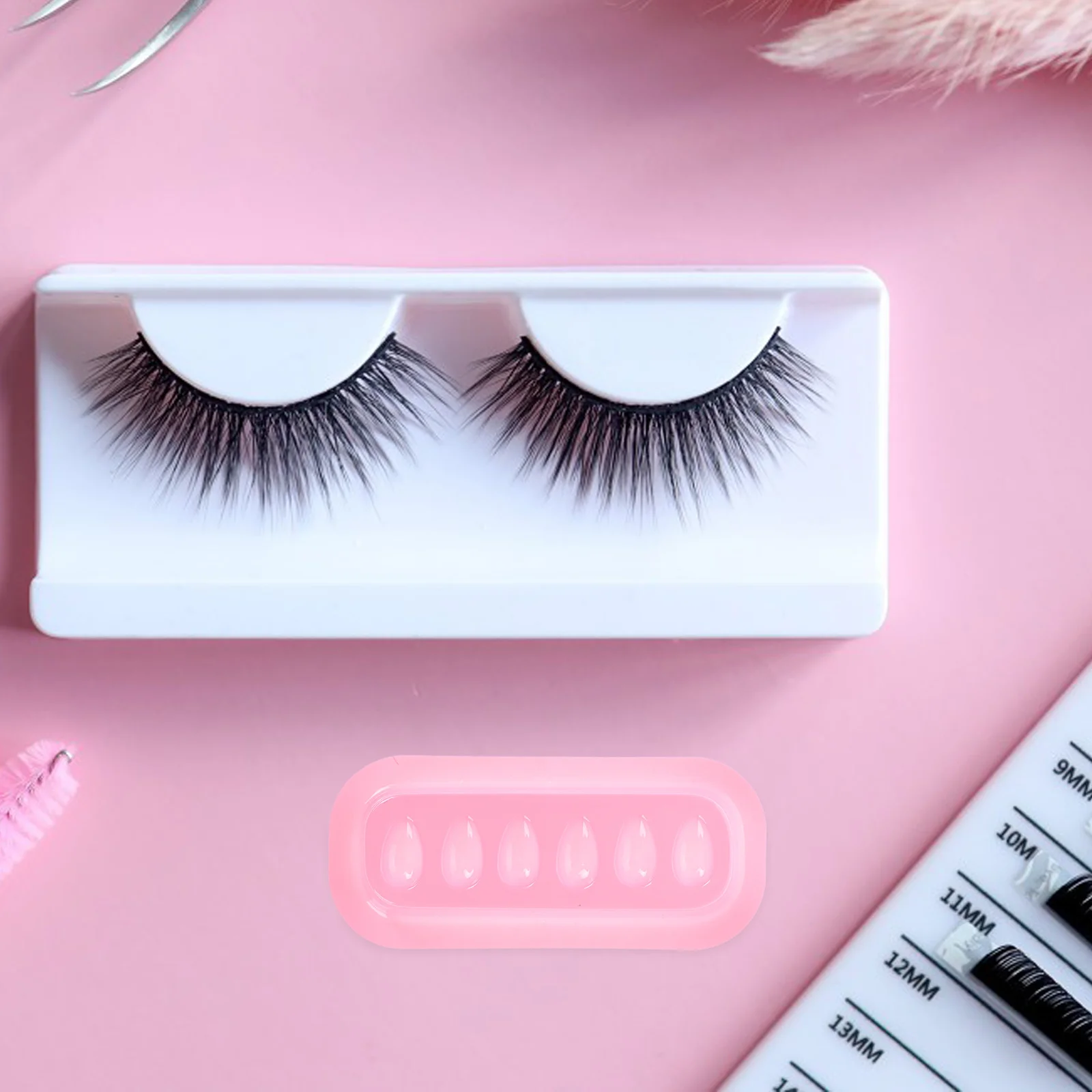 100 stuks lijmhouder voor wimperextensions plastic beker wimpertoepassingstool zelfklevende container professionele make-upartiest