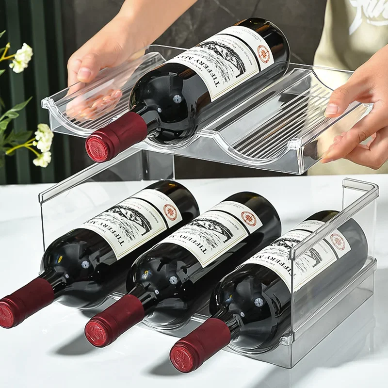 

Wine Bottle Rack Storage Bar Accessories Shelf Multi-layer Whisky Holder Stand Racks Stackable Plastic Holders Barware Kitchen