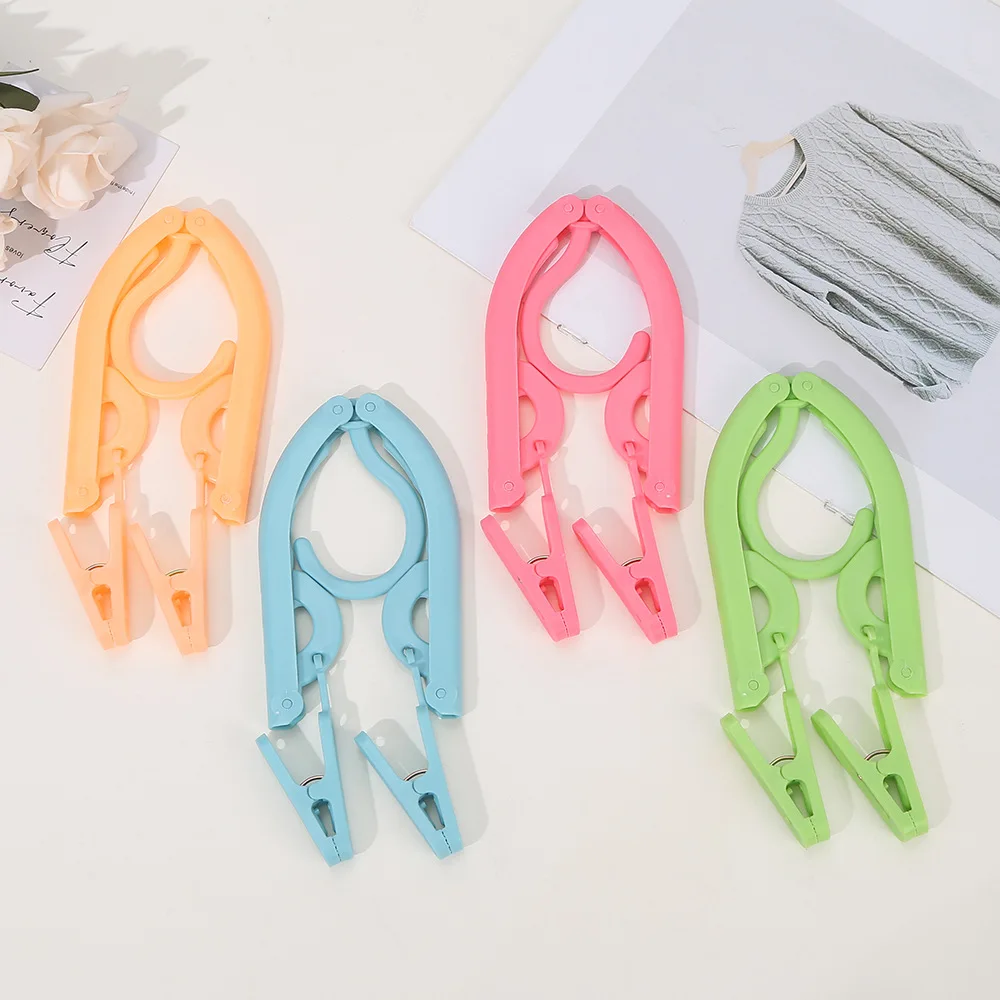 Portable Travel Drying Rack Folding Hangers Closet Space Saving Telescopic Clothes Underwear Sock Detachable Hook Clip