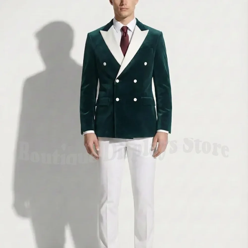 

Hot Sale Men's Suit Two Pieces(Jacket+Pants) High Quality Chic Peaked Lapel Slim Business Casual Formal Male Clothes Set