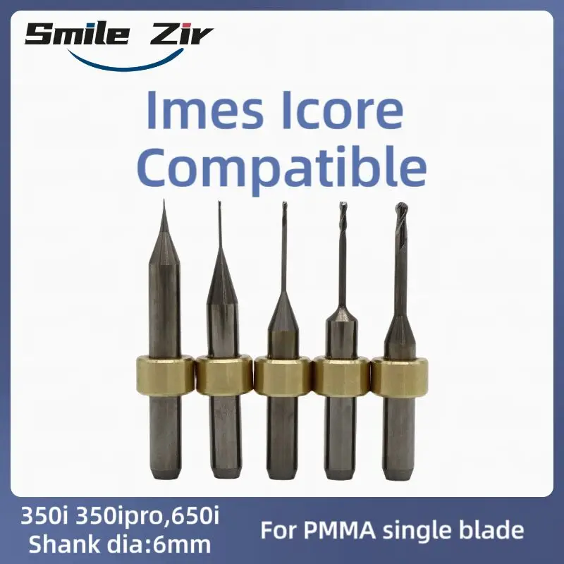 

Imes Icore 350i 650i PMMA Milling Burs Cad Caｍ Dental Lab PEEK WAX fresa Shank 6mm Single Blade Milling Cutters