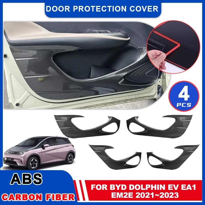 

4PCS Door Anti-Kick Protection Pads for BYD Dolphin EV EA1 EM2E 2021~2023 ABS Sill Scuff Guard Plate Sticker Part Accessories