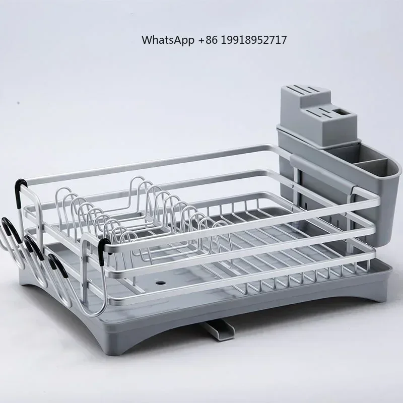 modern-aluminum-dish-drying-rack-single-layer-silver-stand-kitchen-tableware-drain-shelf-efficient-drying-solution
