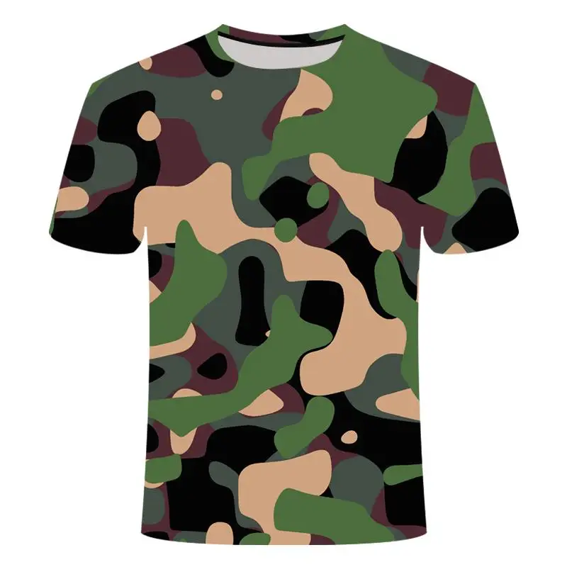 New Camouflage Clothes Leisure Men\'s and Women\'s T-Shirts Casual 3D Print Hip Hop Harajuku Personality Round Neck Short Sleeve