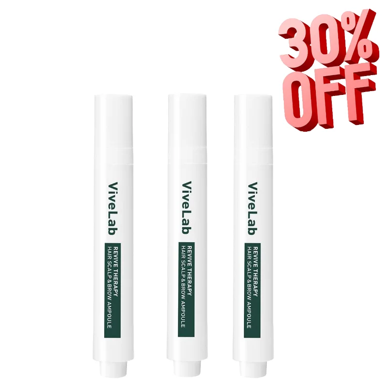 

ViveLab Revive Therapy Hair Scalp Brow Ampoule 15ml Korean Hair Growth Serum, Roll-On Applicator, Strengthens Roots
