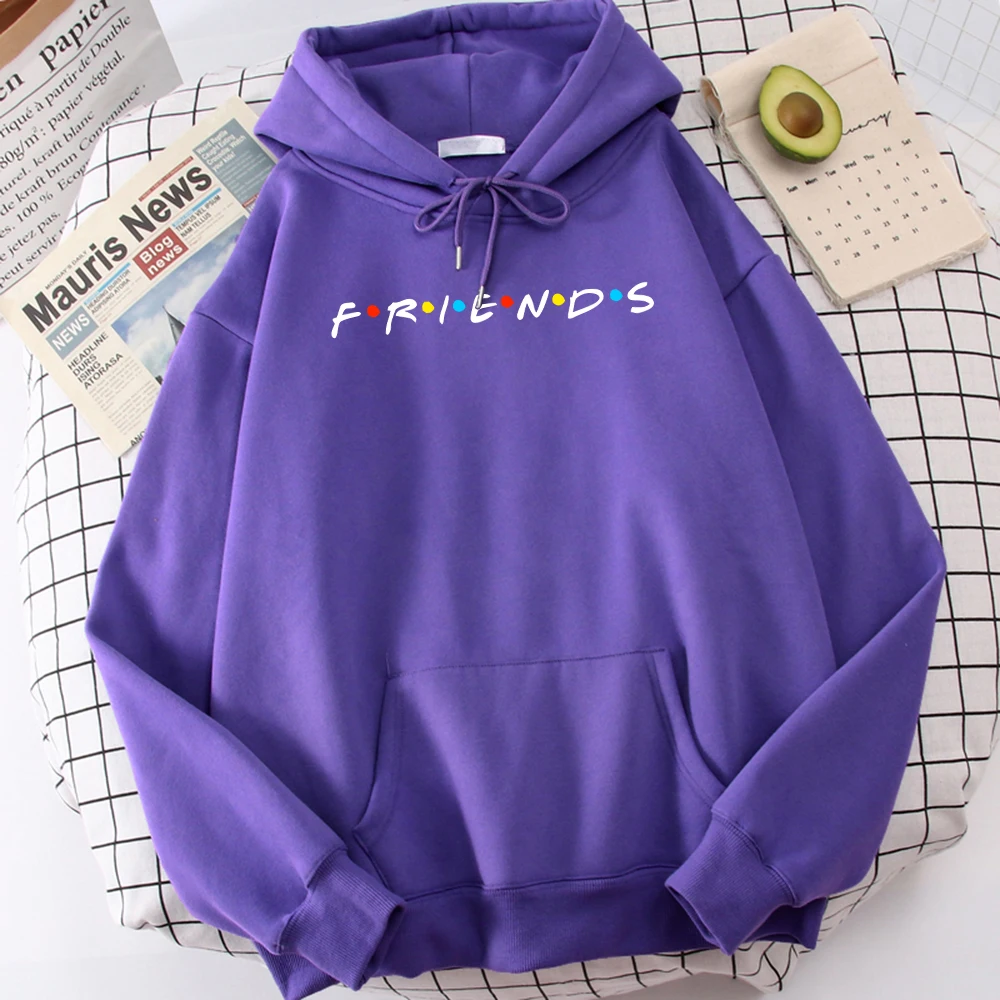 Sitcom Movie Friends Printed Mens Hoody Korean Fleece Sweatshirt Simple Crewneck Hooded Street Oversize Autumn Men's Clothes