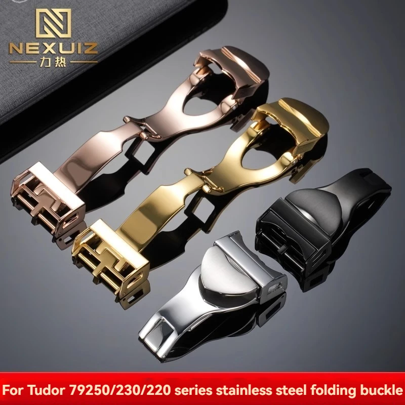 Ремешки для часов Tudor, пряжки из нержавеющей стали, силиконовая резина, складная застежка с инструментами, серебро, черное золото, розовое золото, 18 мм