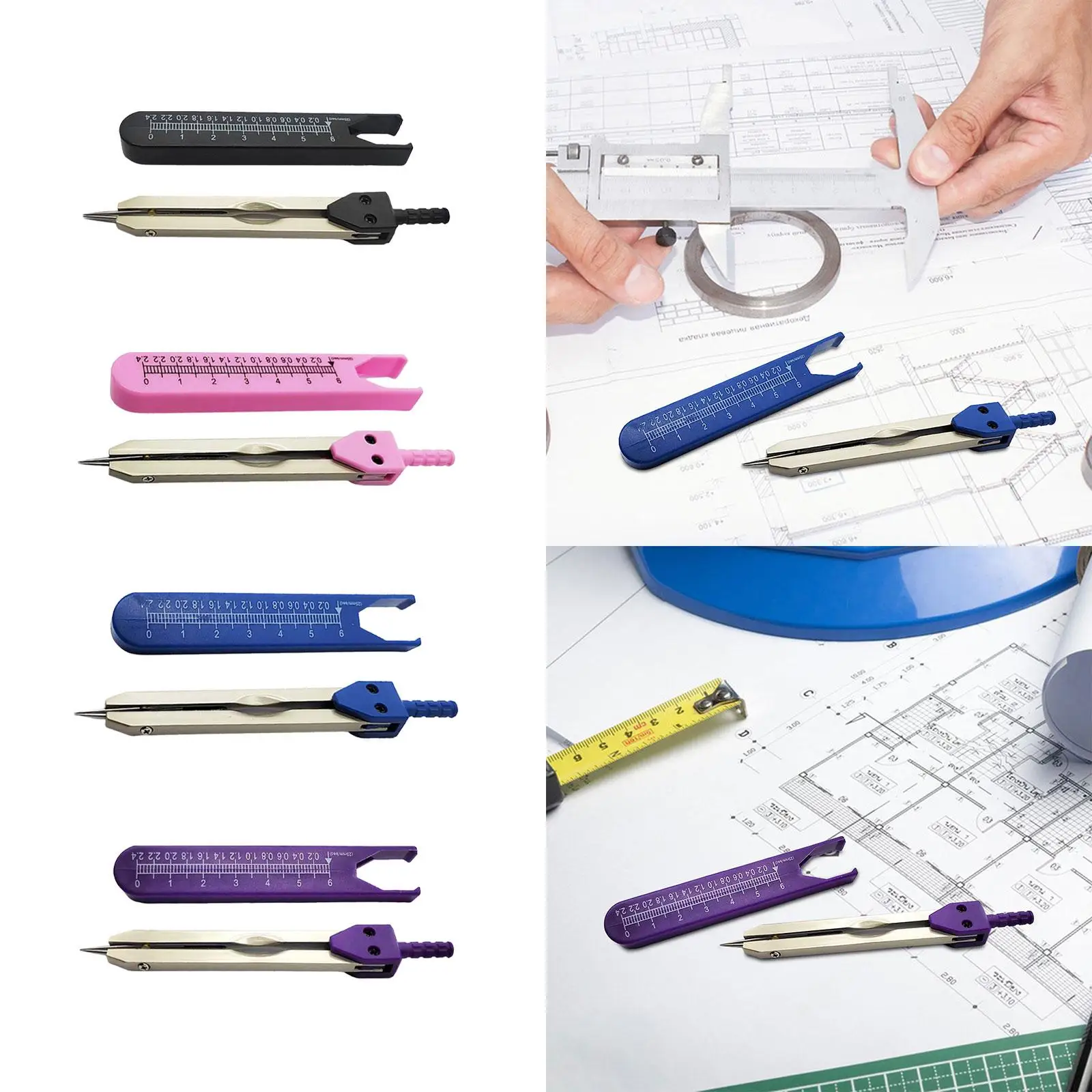 Ecg Caliper 0‐2.4 inch Ruler Measuring Tool Metal Electrocardiogram Divider