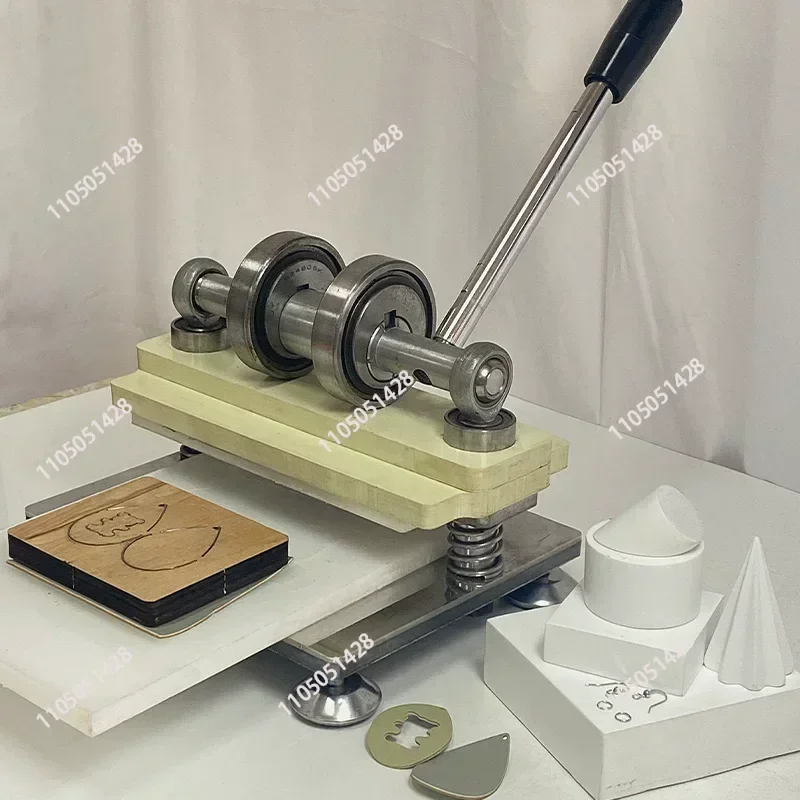 Double Wheel Hand Leather Cutting Machine Photo Paper PVC/EVA Sheet Cutter DIY Leather Die Cutting Machine Punching Manual Press