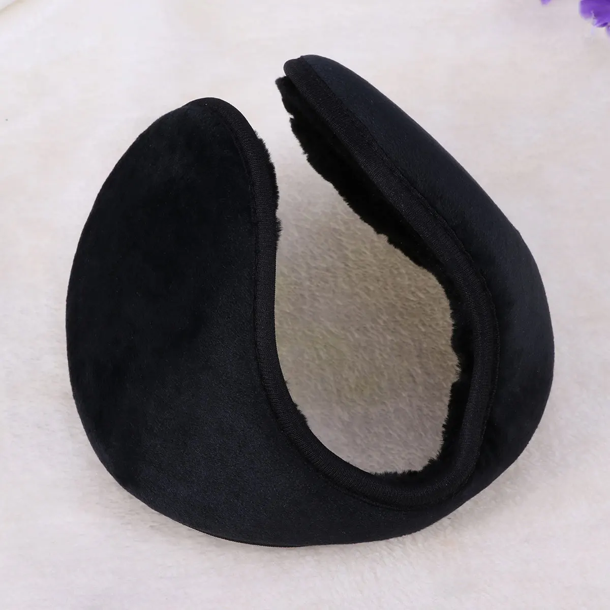 أغطية أذن دافئة للشتاء، أغطية أذن صناعية فائقة النعومة مقاومة للرياح للرياضات الخارجية والتزلج والسفر خفيفة الوزن باللون الأسود #5