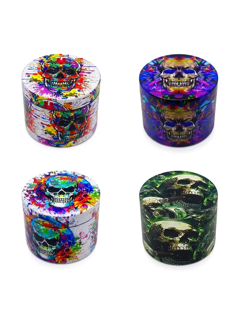 2inch/50mm Multi Skull Grinder Metal 4-layer Spice Mill Manual Pepper Mortar Pestle Tobacco Grass Grinder Smoke Cigarette Tool view 6