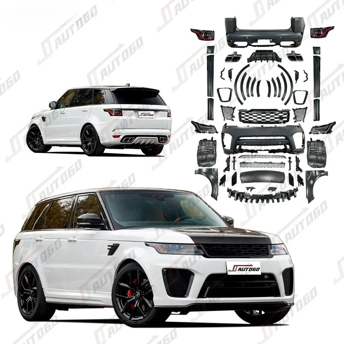 High Quality Body Kit For Land Range Rover Sport 2014-2017 L494 Change To 2020 SVR Style Front Rear Bumper Assy