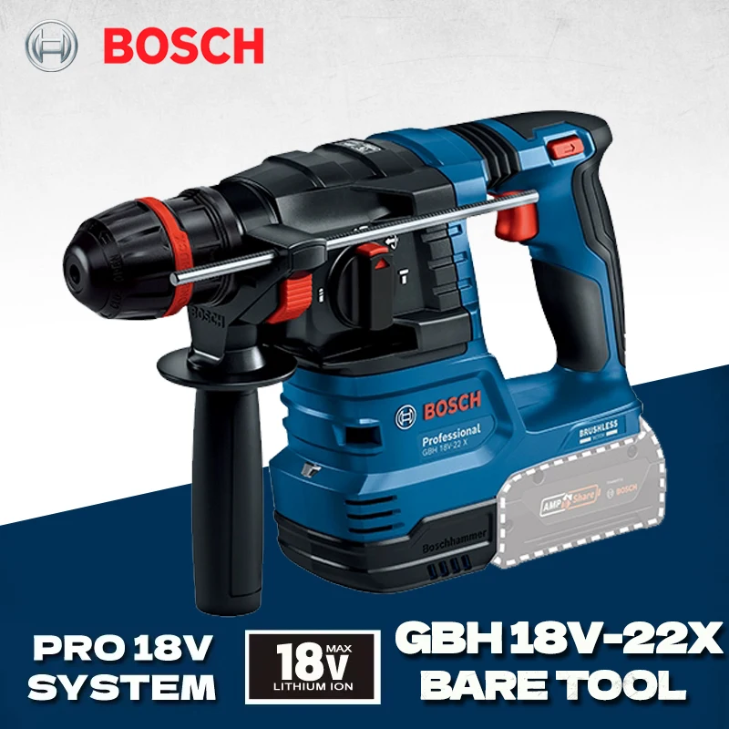 BOSCH GBH 18V-22X Cordless Rotary Hammer Impact Drill Hammer SDS PLUS Professional 18V Brushless Power Tools