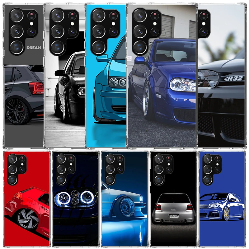 Cool MK4 MK5 Golf Car Soft Cover for Samsung Galaxy S25 Edge S26 S24 S23 Ultra Phone Case S22 S21 Plus S20 FE Print Pattern Shel
