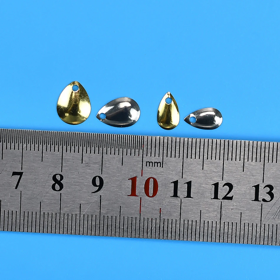 60Pcs Metall Tropfen Köder Köder Spinner Klingen Glatte Harten Köder DIY Zubehör Goldene Silber Spinner Klingen für Angeln lockt – Detail 3