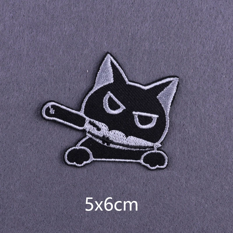 Punk Poison Bottle Skull Stickers Killer Cat Embroidered Patches On Clothes Butterfly Skeleton Iron On Patches On Clothes DIY