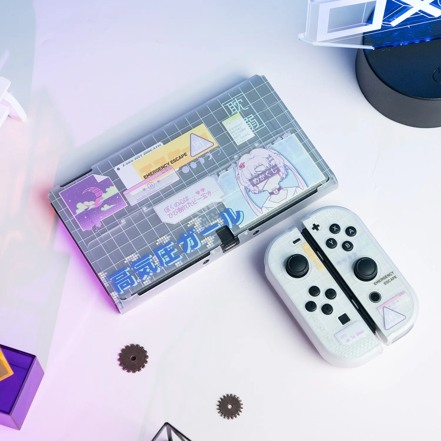 GeekShare Shell Cute High Pressure Girl Protective Case For Nintendo Switch OLED  Console Split Design JoyCon Cover