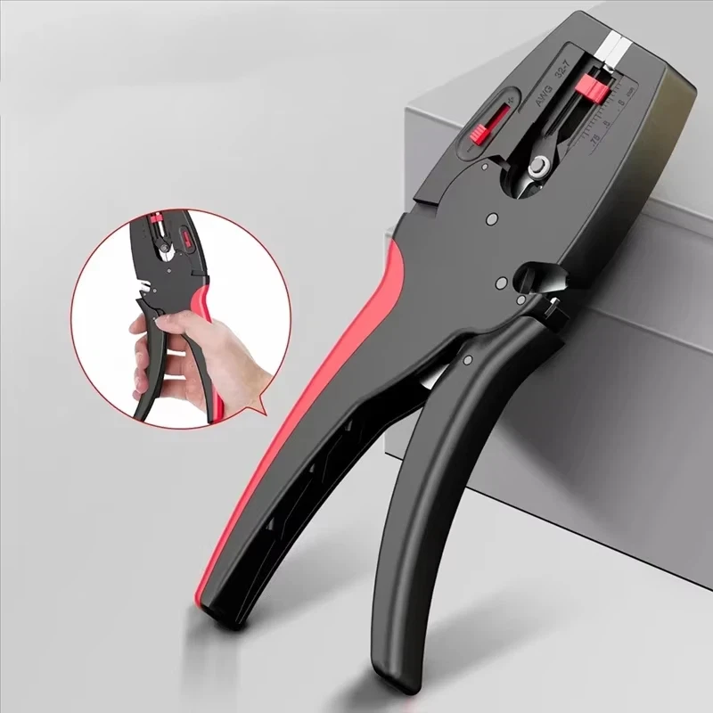 أداة تعرية الأسلاك الأوتوماتيكية وكماشة القطع 2 في 1 أدوات شديدة التحمل 0.03-10mm2/32-7AWG إصلاح كهربائي صغير متعدد الوظائف