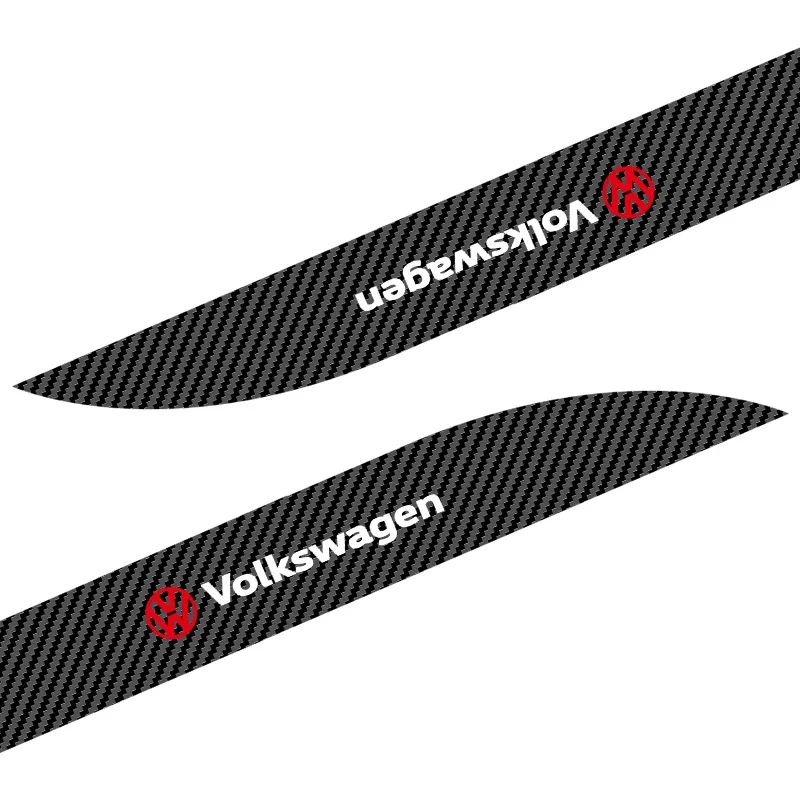 2 pcs Carbon Car Door Side Skirt Sill Stripe Sticker Decals For Volkswagen VW RLine R Golf Amarok T5 ID 3 Tiguan GTI Accessories