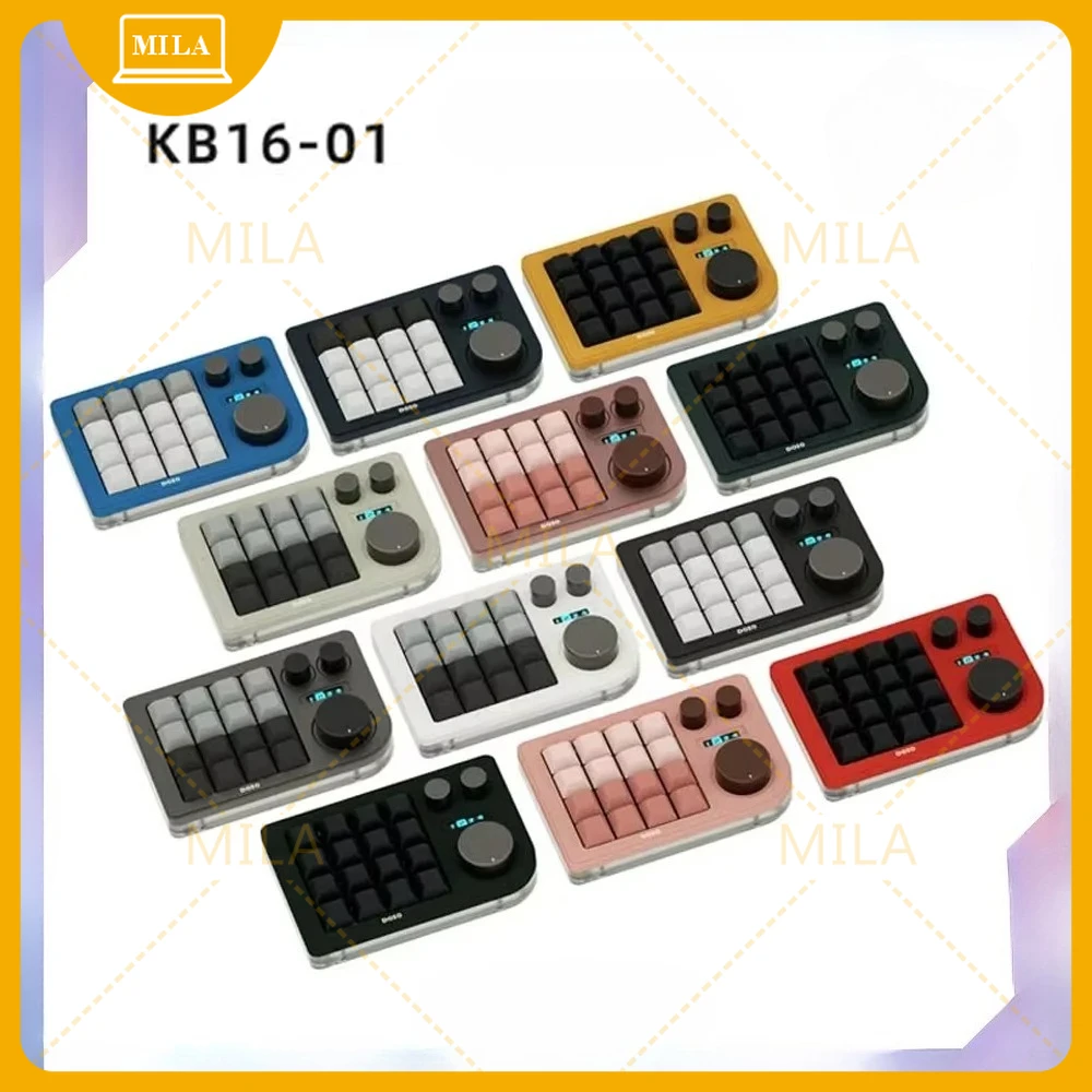 

Для DOIO KB16-01 16-клавишная мини-механическая клавиатура QMK VIA, дизайнерская эргономика, 3 ручки, индивидуальный контроллер, Windows Macos, ПК, подарок