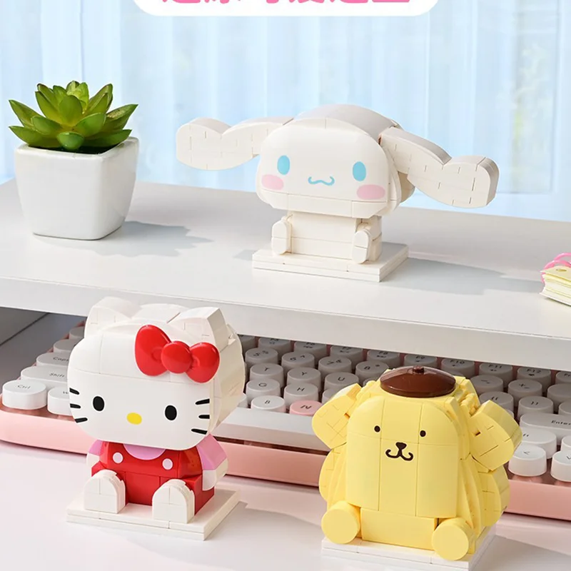 Keeppley Sanrio Hello Kitty Building Block Melody Cinnamoroll Block Girls Cat Jade Tiny Children's Educational Puzzle Toys Gift