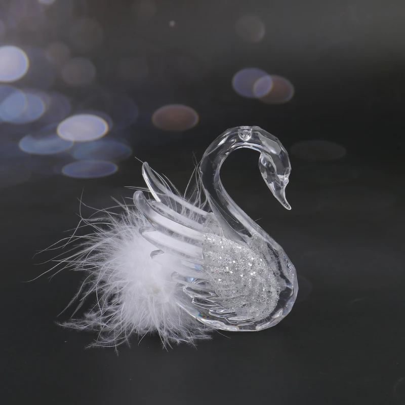 Swan Feather Crystal Swan Happy Birthday Cake Topper Crown Swan Valentines Day Cake Topper Birthday Cake Plush Decorations Love