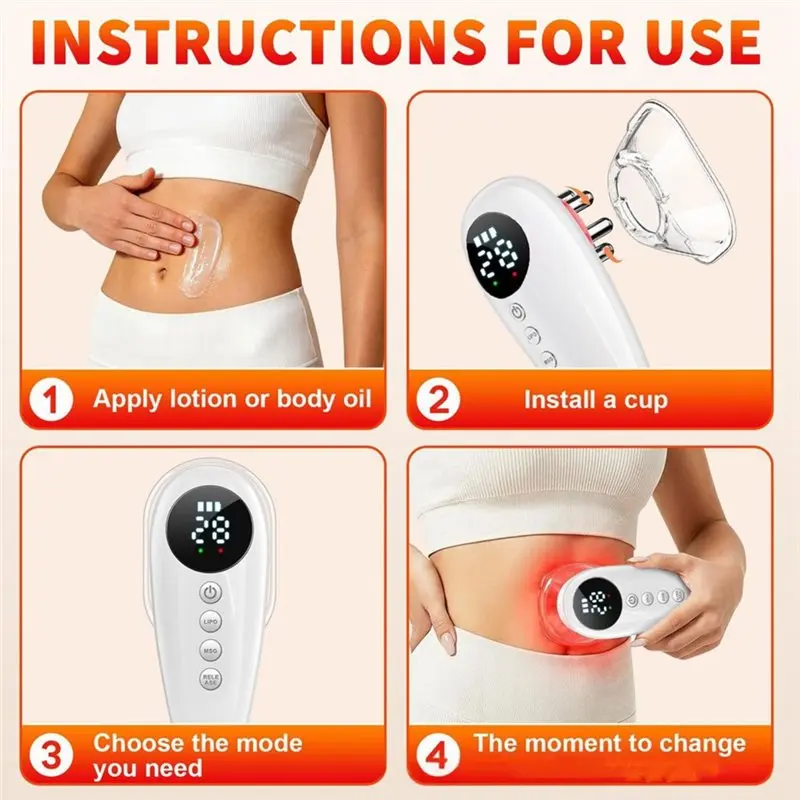 For Skin Tightening Face Beauty Electric Cupping Massager, Portable Body Sculpting Massage Device Vacuum Suction Technology