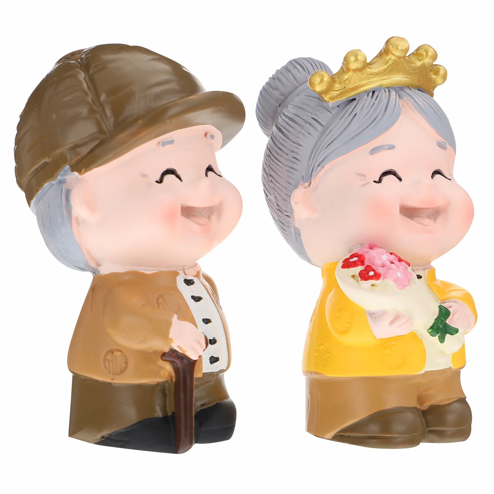 

2Pcs Resin Elderly Couple Figurines Grandparents Statue Wedding Cake Topper Anniversary Gifts for Couple Grandparents Figure