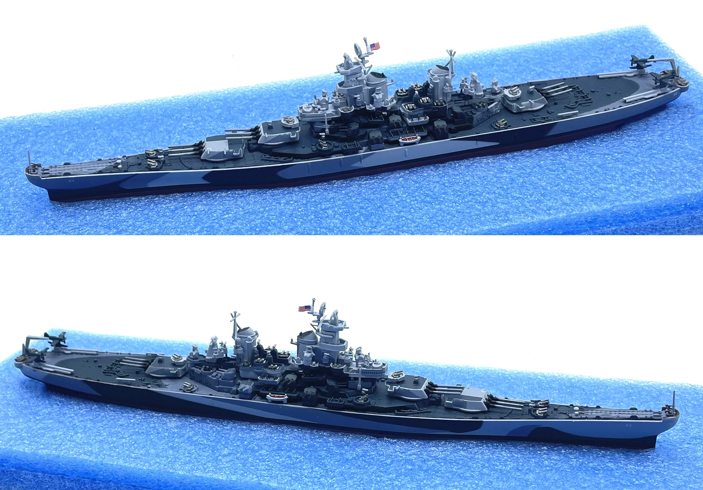 1: 1000 model of battleship BB-63 Missouri  Painted in 1944  Alloy hull  Static simulation model