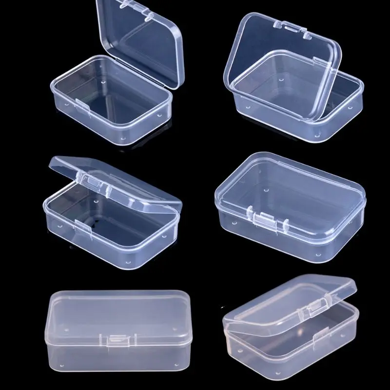 Rectangle Mini Boxes Clear Plastic Jewelry Storage Case Container Packaging Box for Earrings Rings Beads Collecting Small Items