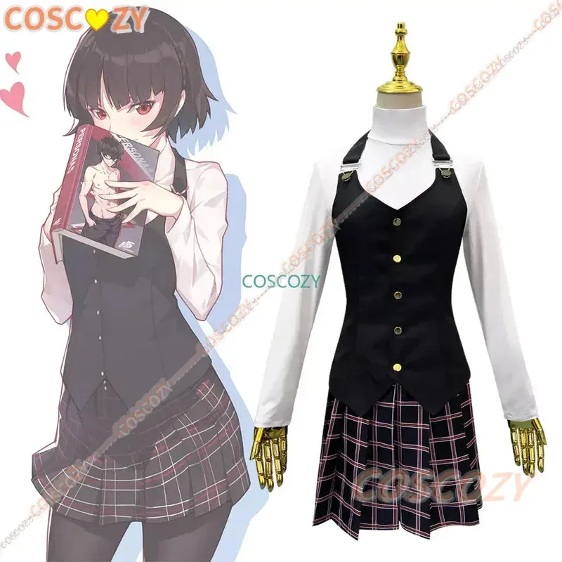 Jogo cosplay traje rainha makoto niijima cosplay traje mulher uniforme escolar natal carnaval festa vestido peruca trajes