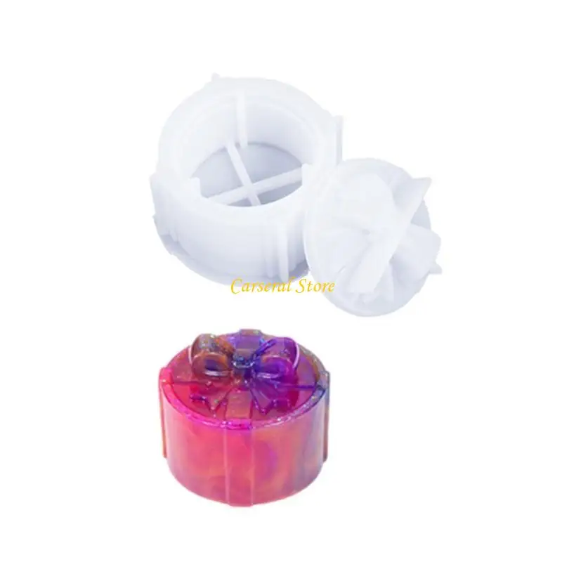

M4YF Silicone Jar Christmas Gift Storage Box Mold Heat Resistant Jewelry Container with Lid Mould Home Organization