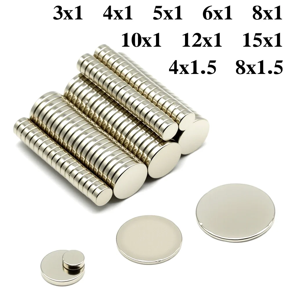 Super Powerful Round Magnet Neodymium Magnet NdfeB N35 Strong Permanent Magnetic imanes Refrigerator Magnet  3/4/5/6/8/10/12x1mm