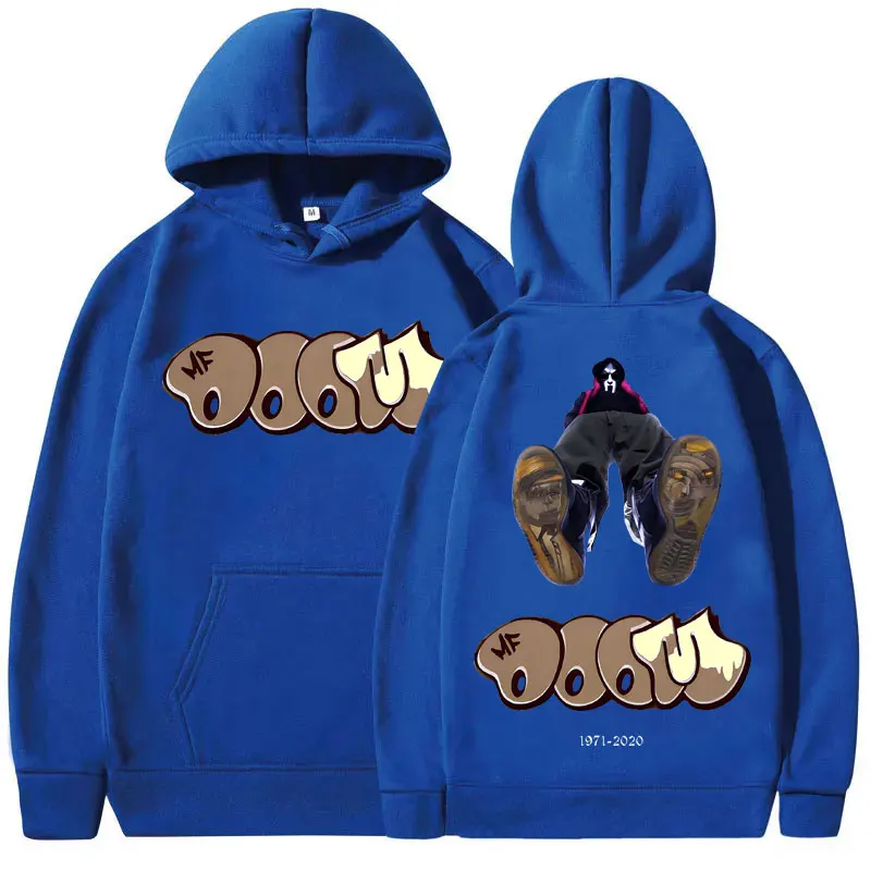 Rapper Mf Doom Madvillain Double Sided Print Hoodie Men Women Hip Hop Rap Vintage Streetwear Male Fashion Oversized Sweatshirt